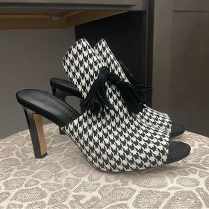 Karl Lagerfeld Black and White Heeled Mules